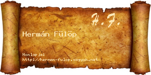 Hermán Fülöp névjegykártya